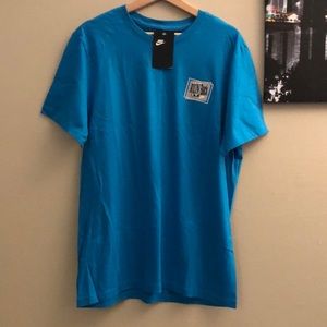 NWT Men's Nike Tee in Size L - Let's Run It Back - Laser Blue 100% Cotton